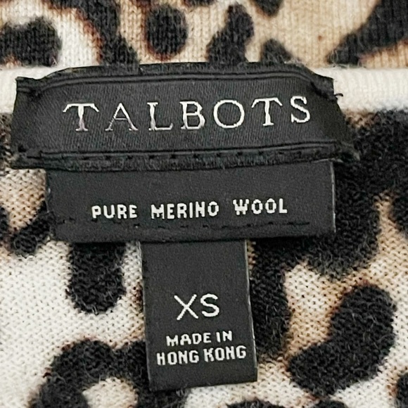 Talbots Soft Merino Animal Print V-neck Sweater - Picture 5 of 7